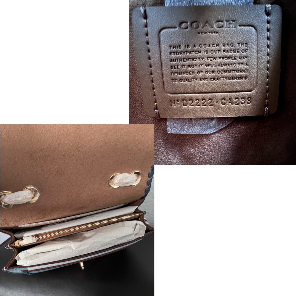 🔥SALE💥NWT COACH LANE LEATHER SHOULDER BAG WHIPSTITCH IM/MARINE MULTI CROSSBODY - Picture 9 of 12